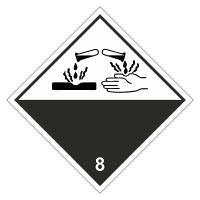 Знак опасного груза. Класс 8.1, 8.2, 8.3. Едкое/коррозионное вещество